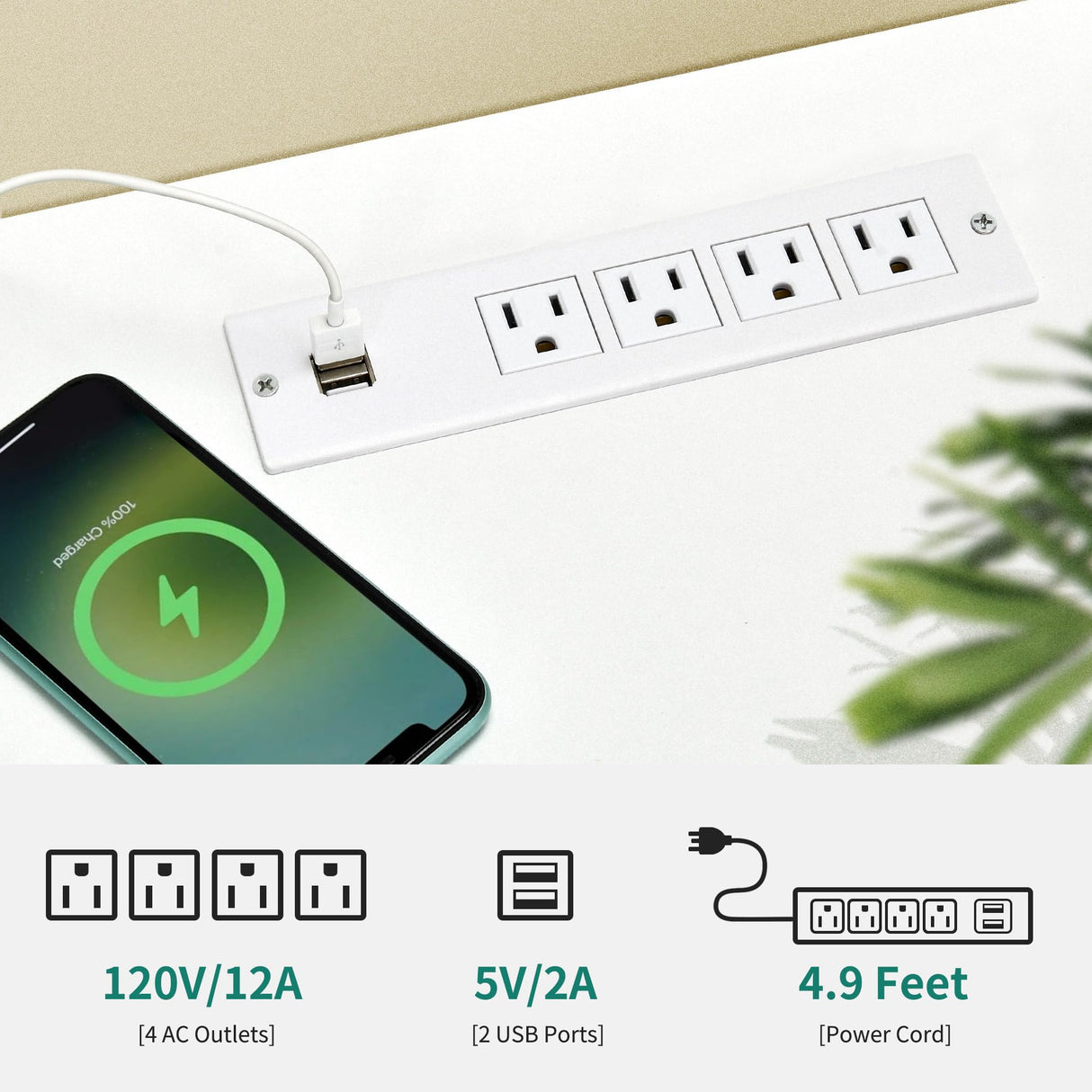 LED TV Stand with Power Outlets, Modern Entertainment Center Media Console