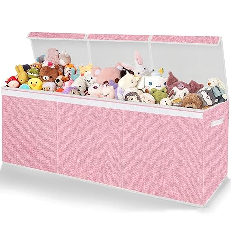 Extra Large Toy Box for Girls & Boys - Collapsible Toy Chest Organizer for Nursery & Playroom