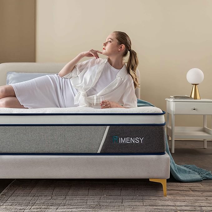 Queen Mattress,12 Inch Hybrid Mattress in a Box,Gel Memory Foam and Individually Wrapped Pocket Coils Innerspring