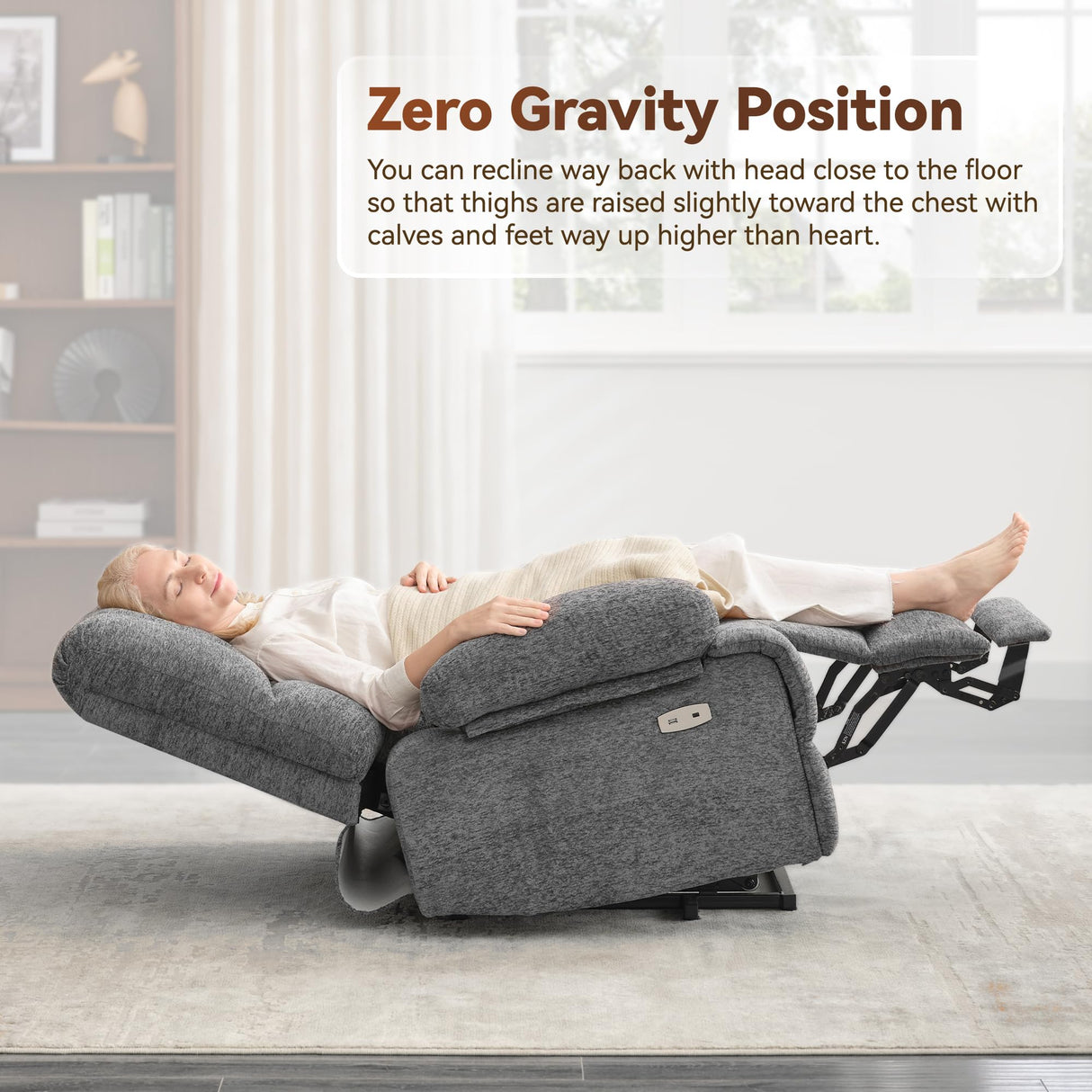 RestEase XL Dual-Motor, Massage & USB Power Lift Recliner Chair for Seniors