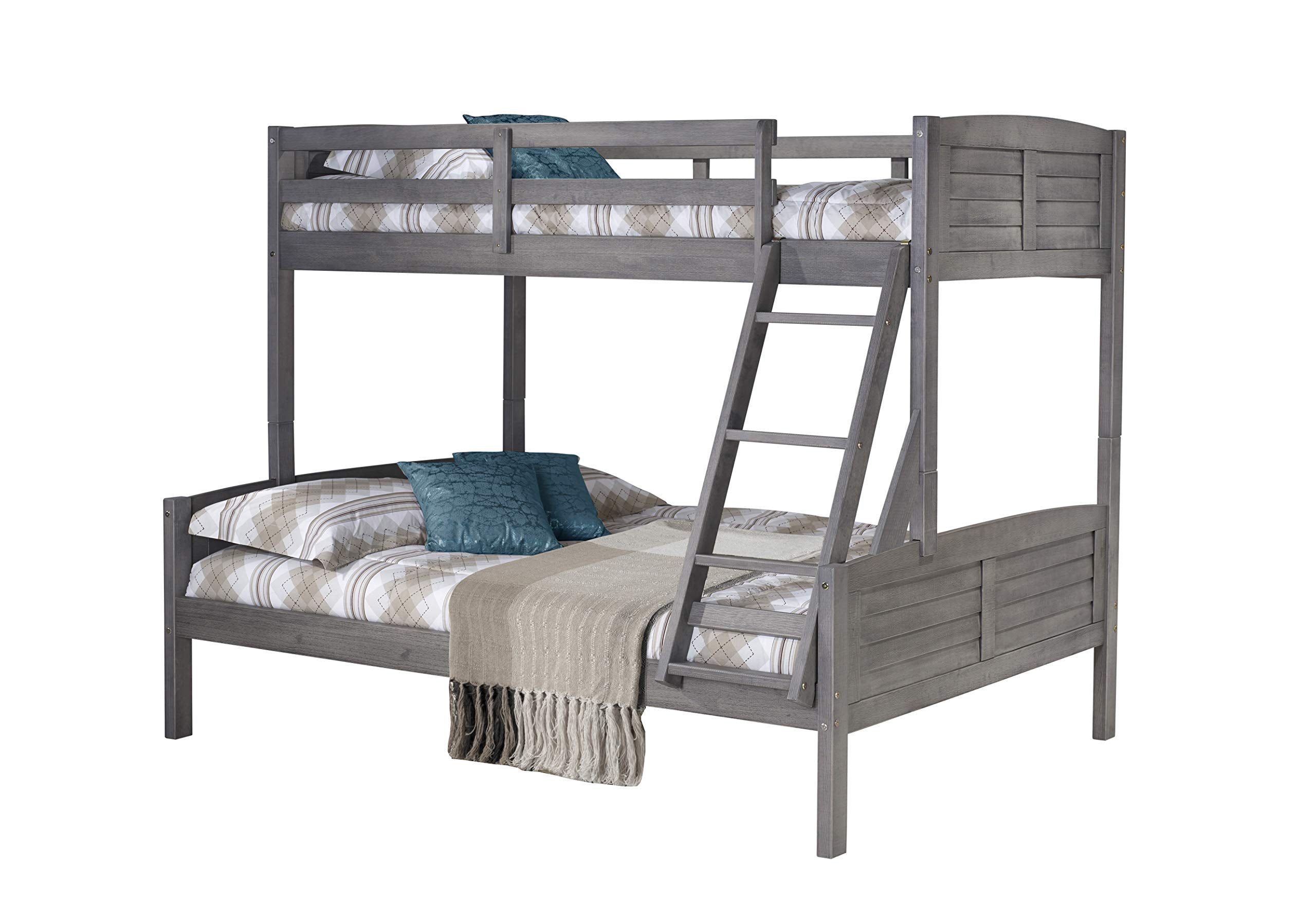 Twin Over Full Louver Bunkbed in Antique Grey Finish