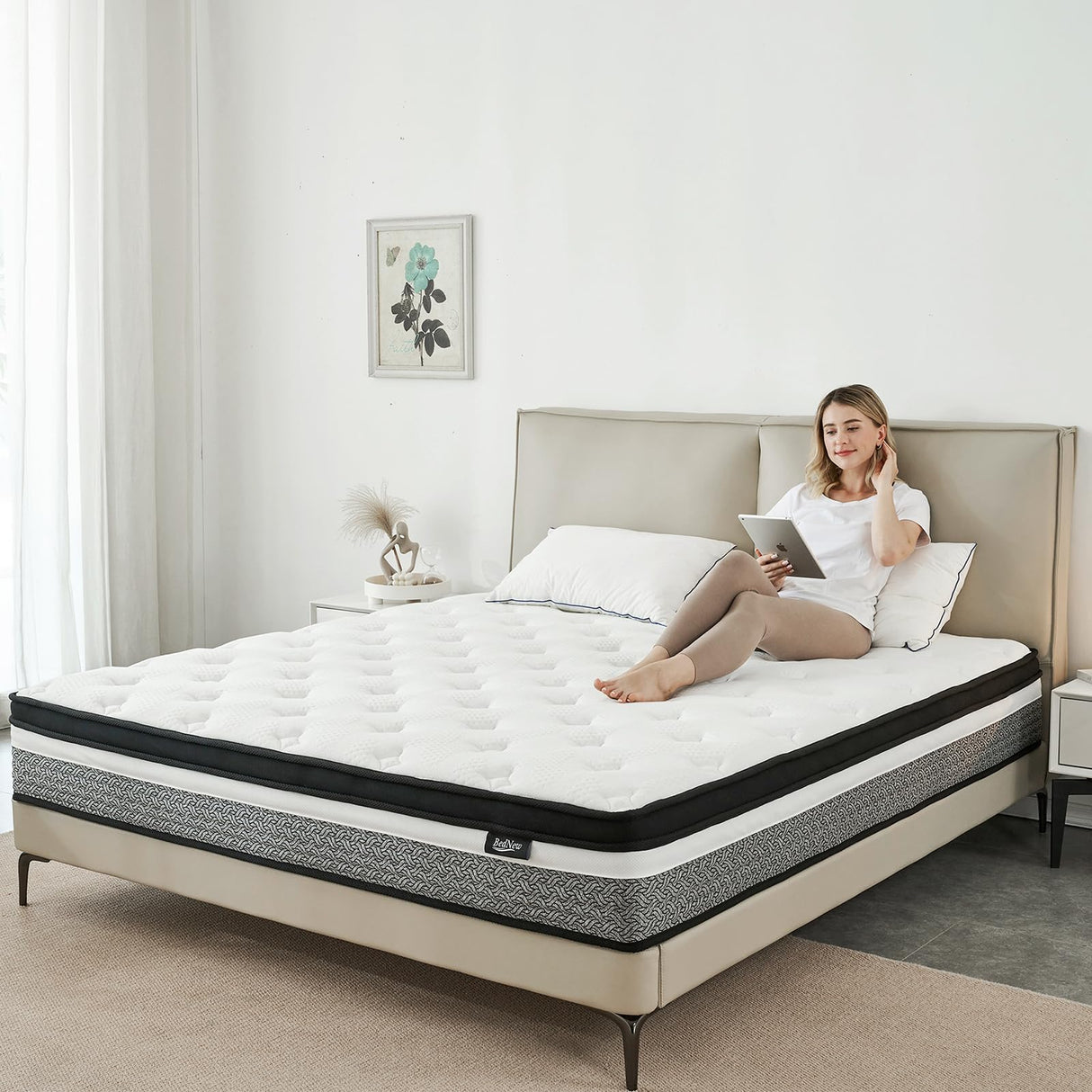 King Size Mattress, 12 Inch Hybrid King Mattress in A Box, Memory Foam