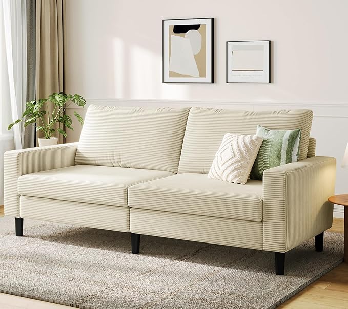 79'' Corduroy Loveseat Sofa with Adjustable Deep Seat