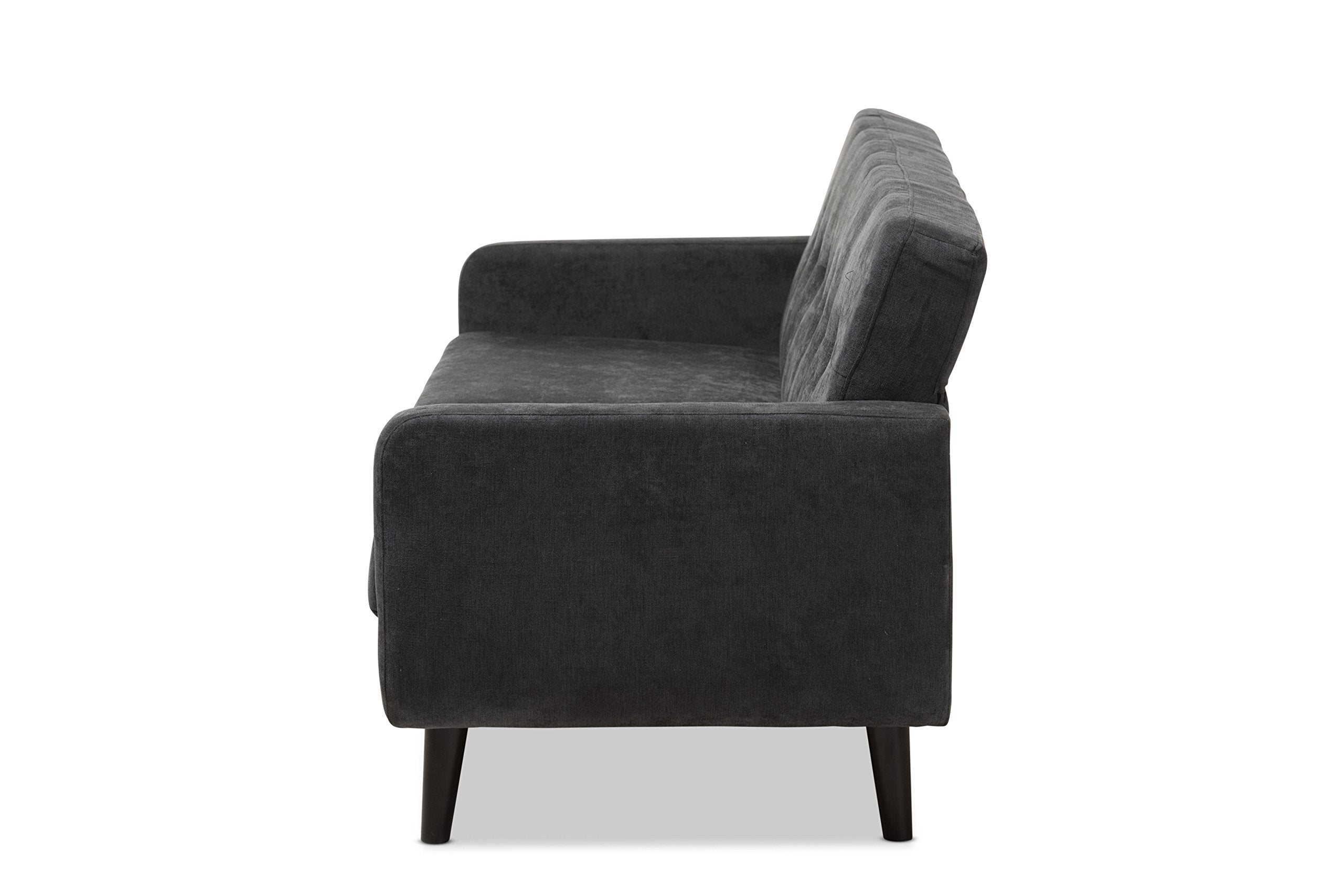 Carmena Upholstered Sofa, Dark Grey
