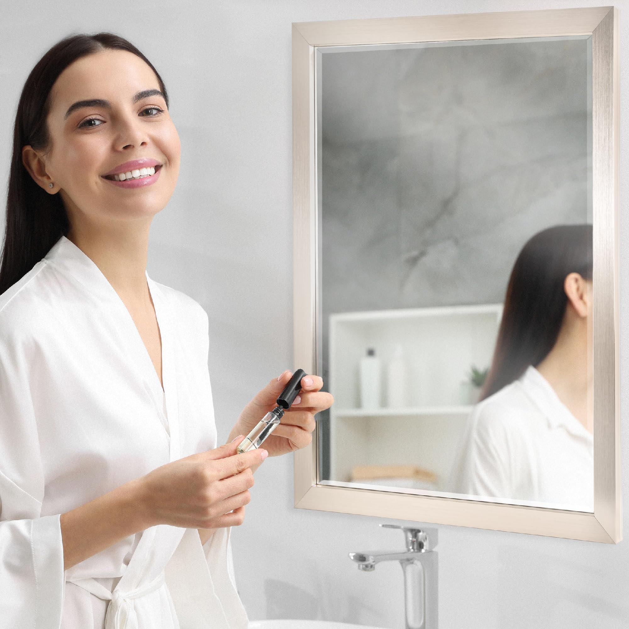 Brushed Nickel Bathroom Vanity Mirror