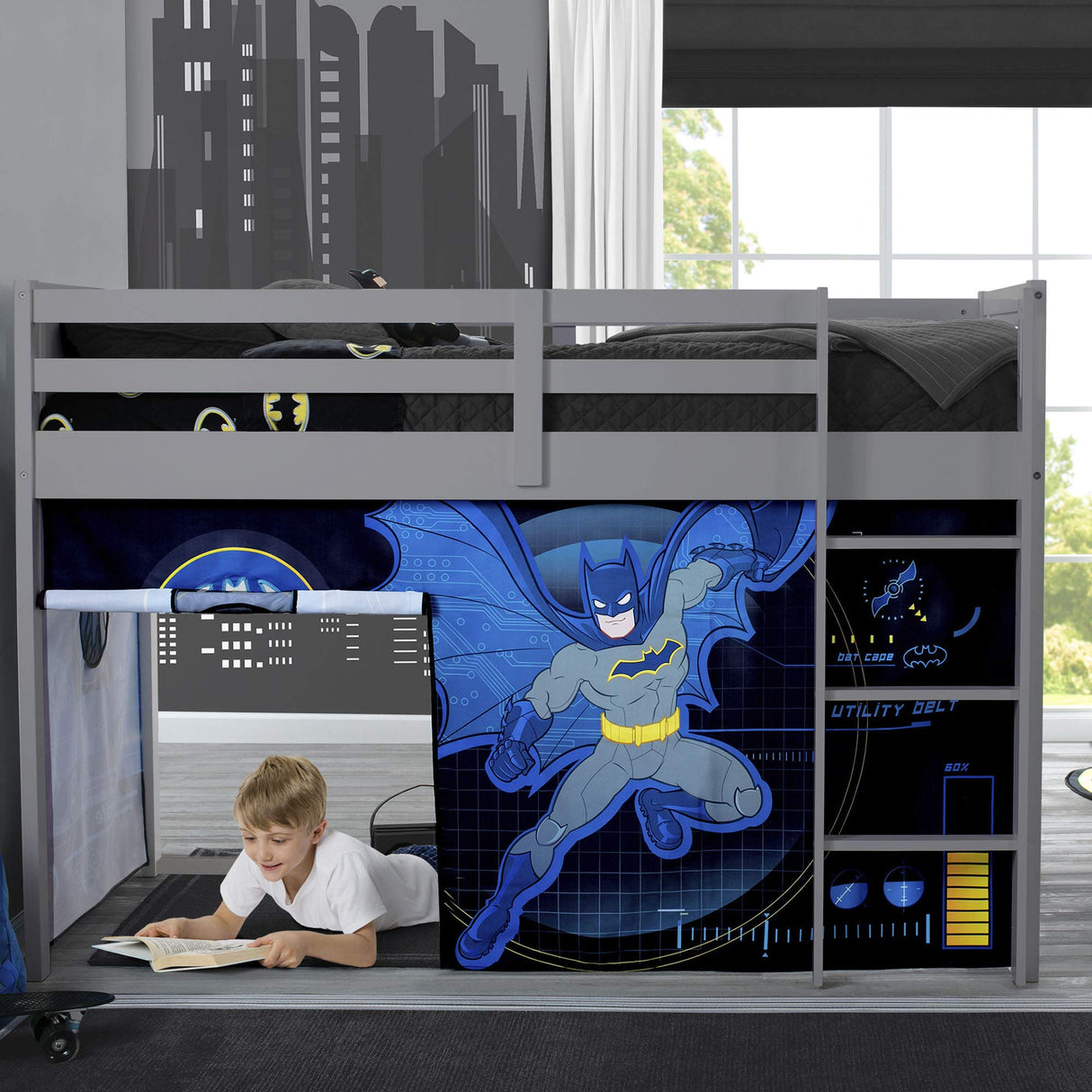 Batman Loft Bed Tent - Curtain Set for Low Twin Loft Bed