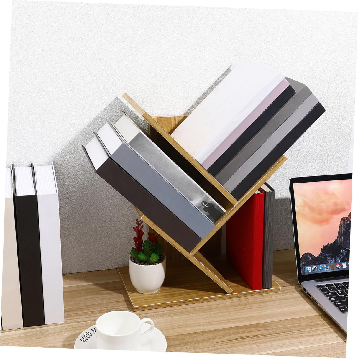 ABOOFAN 3 Desktop Bookcase Desk Bookshelf Organizer Small Bookshelf for Small Spaces Mini Bookshelf for Desk Office Desktop Bookshelf Natural Desktop Bookshelf Table Top Bookshelf