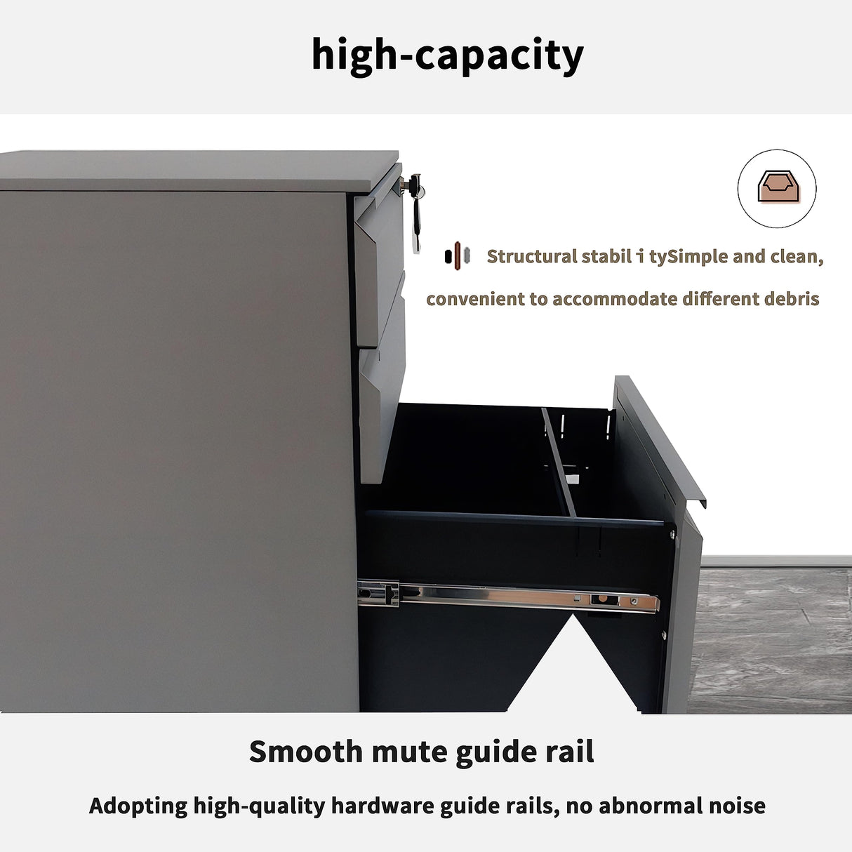 3-Drawer Mobile File Cabinets Rolling ,Vertical Metal Filing Cabinet
