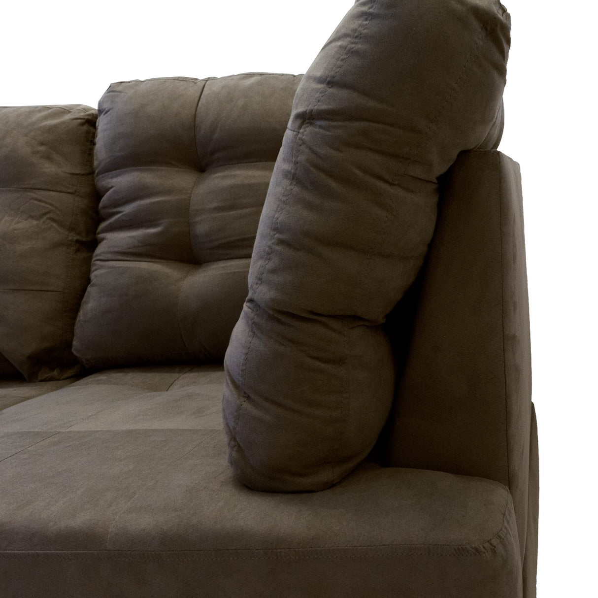 LLC 3 Piece Modern Tufted Micro Suede L Shaped Sectional Sofa Couch