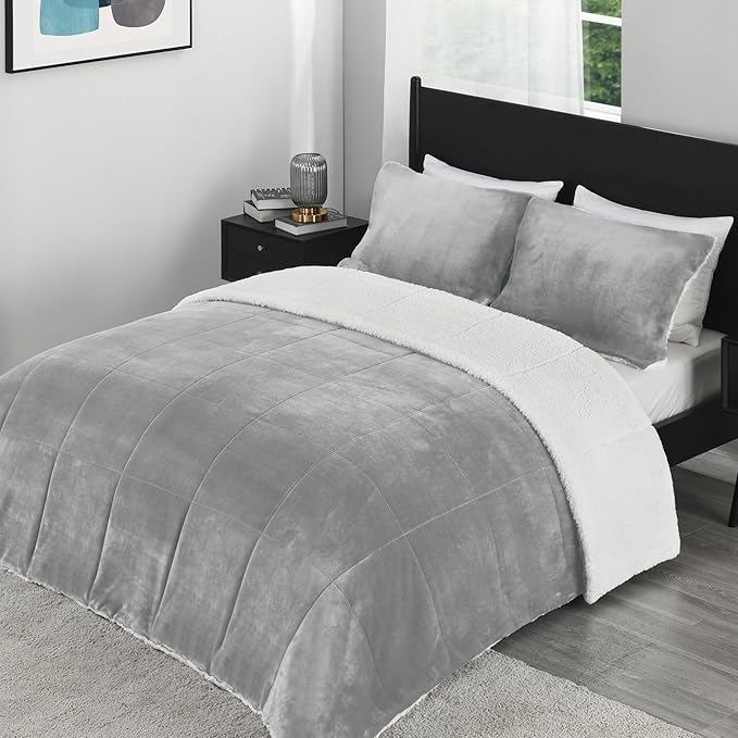 Ultra-Soft Micromink Sherpa King Size Comforter Set