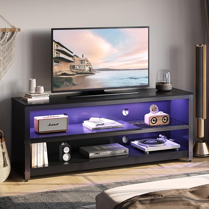 LED TV Stand for 55/60 Inch TVs, Gaming Entertainment Center