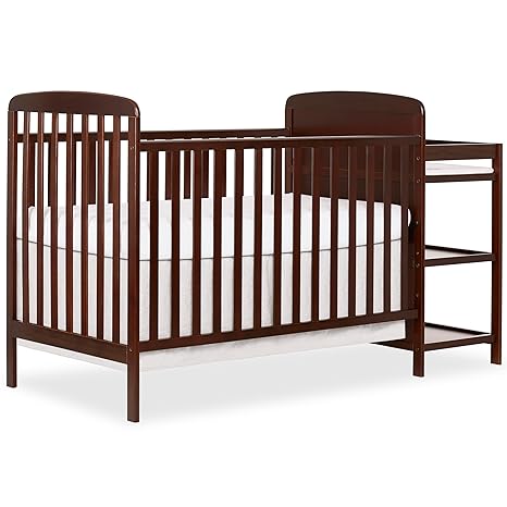 Anna 3-In-1 Full-Size Crib and Changing Table Combo - Greenguard Gold Certified, Non-Toxic Wooden Nursery Furniture