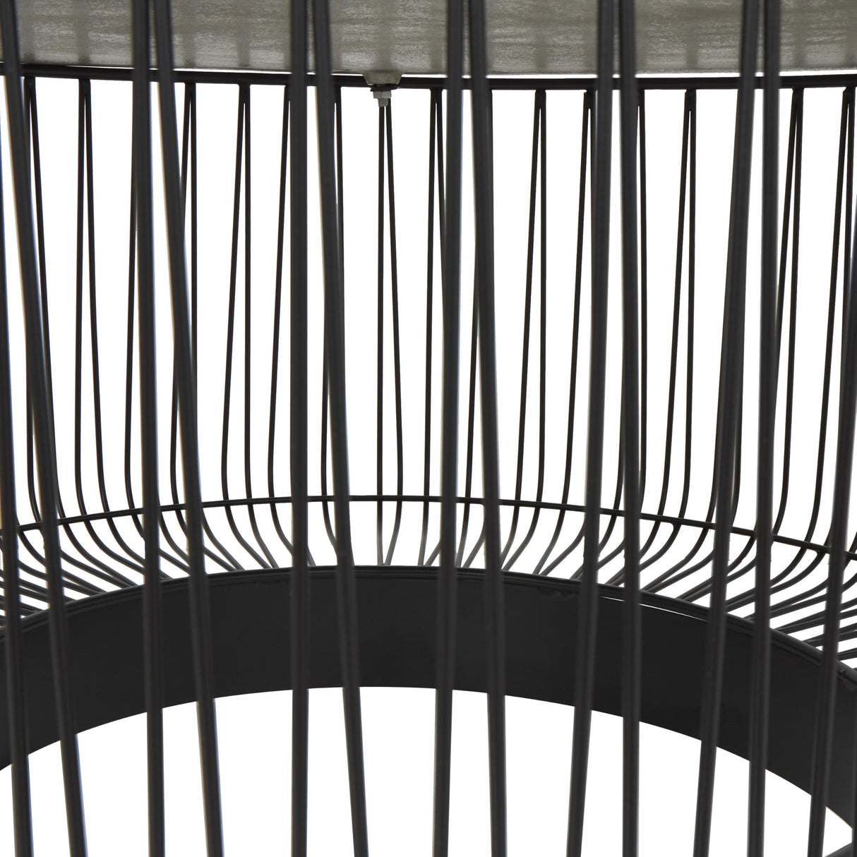 Deco 79 Aluminum Metal Geometric Open Frame Wire Coffee Table with Silver Aluminum Top, 30" x 30" x 17", Black