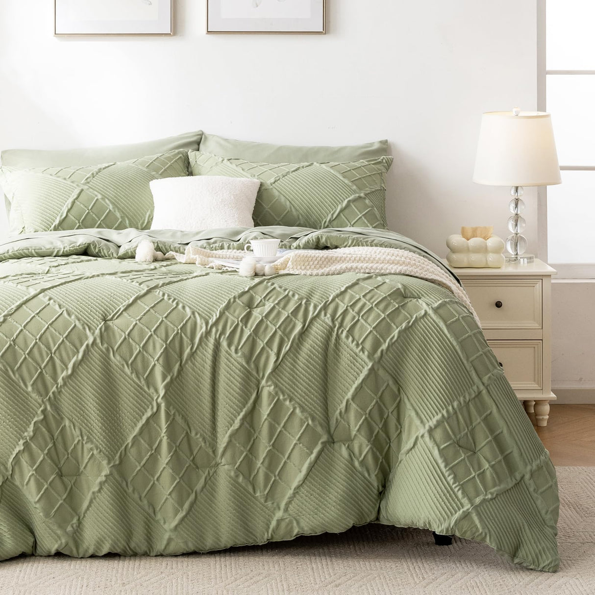 King Size Comforter Set-Green Comforter Set, All Seasons Bedding Set