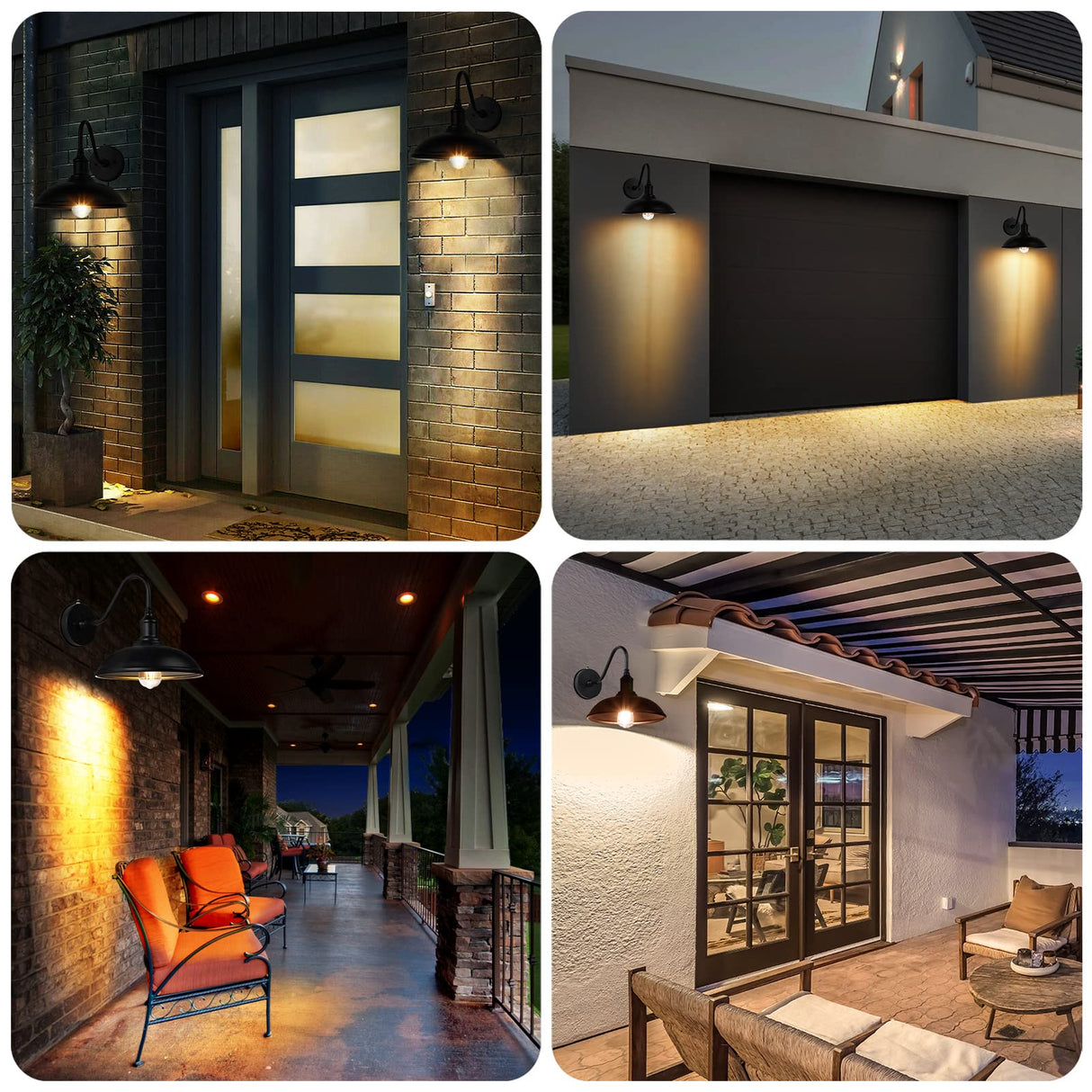 Outdoor Barn Light Fixtures - 10.9" Diameter Dusk to Dawn Exterior Farmhouse Lighting