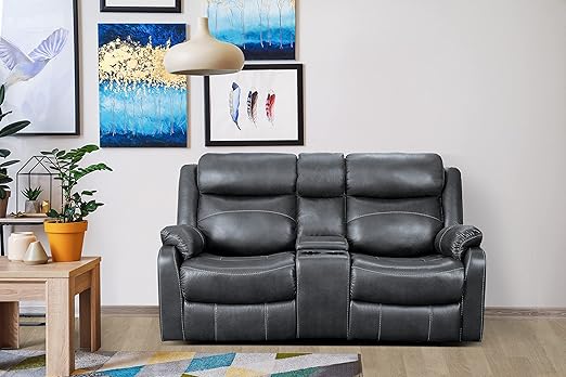 70" Microfiber Double Reclining Loveseat W, Dark Brown