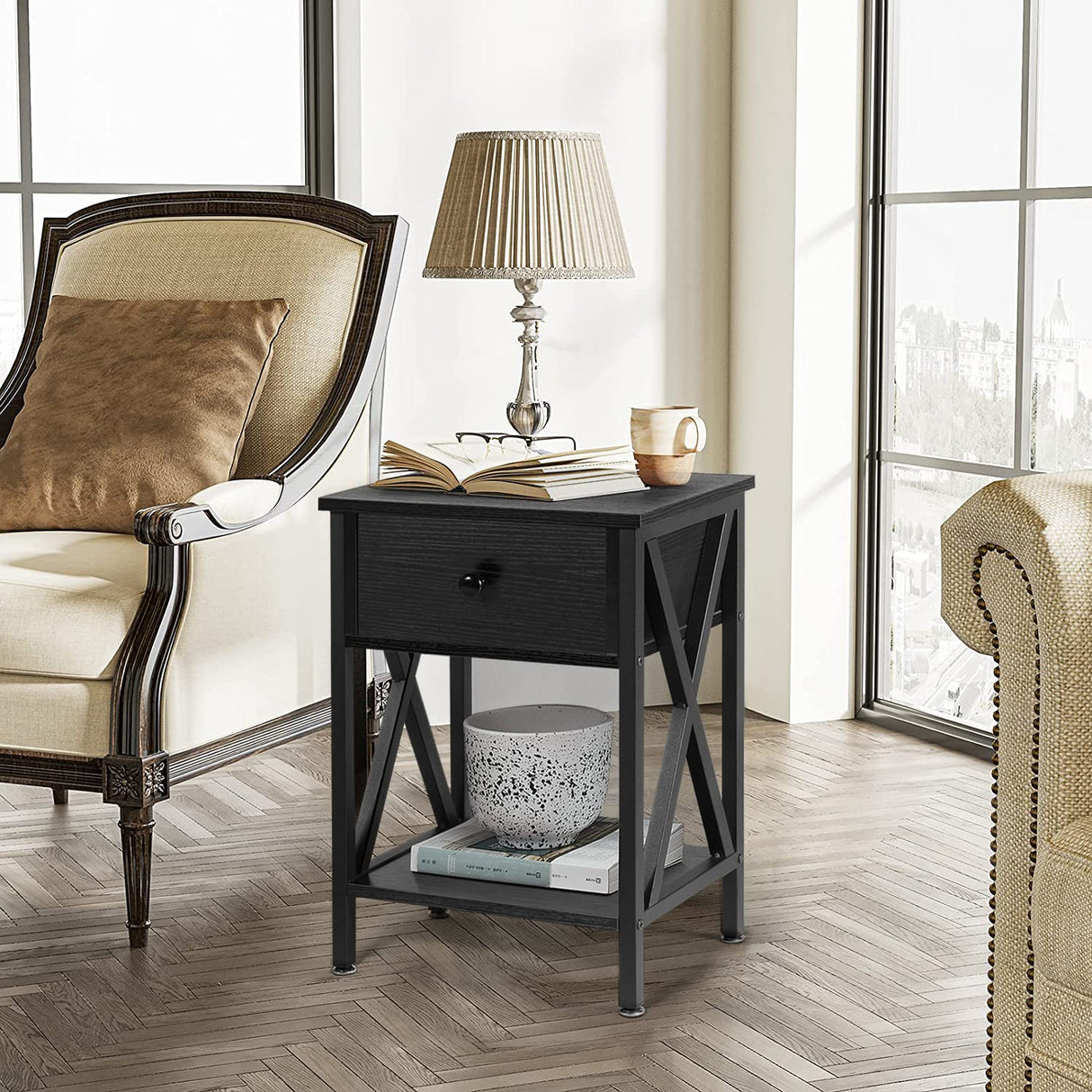 Nightstands Set of 2, Modern Bedside End Tables, Night Stands