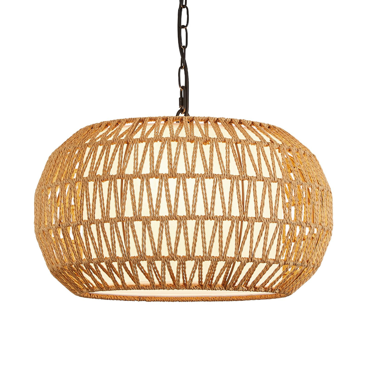 Ratten Dining Room Light Fixture,3 Lights Boho Large Chandelier