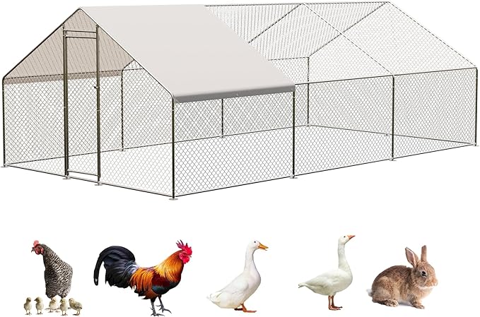 HawkGuard Chicken Coop with UV Cover & Rust-Proof Frame
