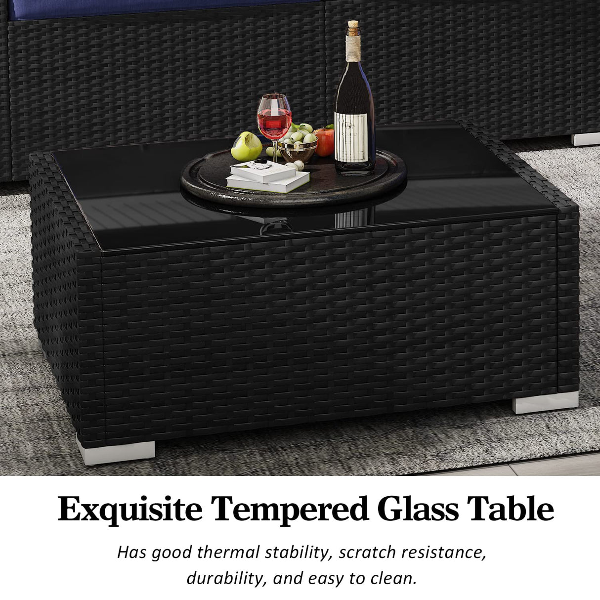 Outdoor Patio Furniture Set Sectional Conversation Sofa Set