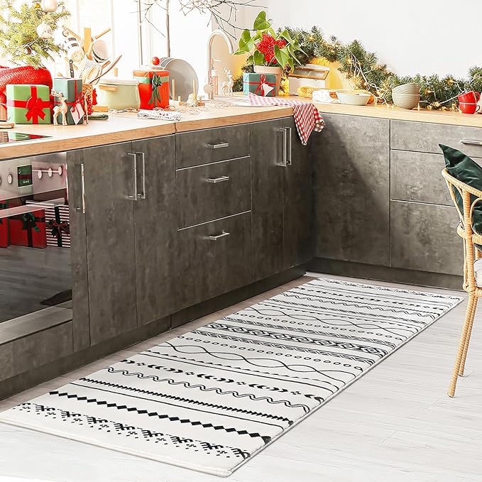 Christmas Red Rugs for Living Room 5x7 Area Rug Moroccan Neutral Carpet Non-Slip