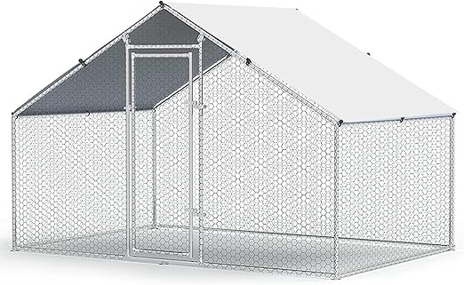 Large Chicken Coop, Metal Chicken Run for Yard