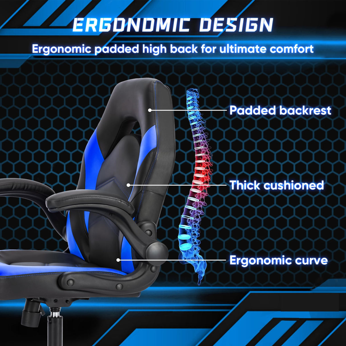 Office Ergonomic Computer Gaming Desk Racing Chair for Adults