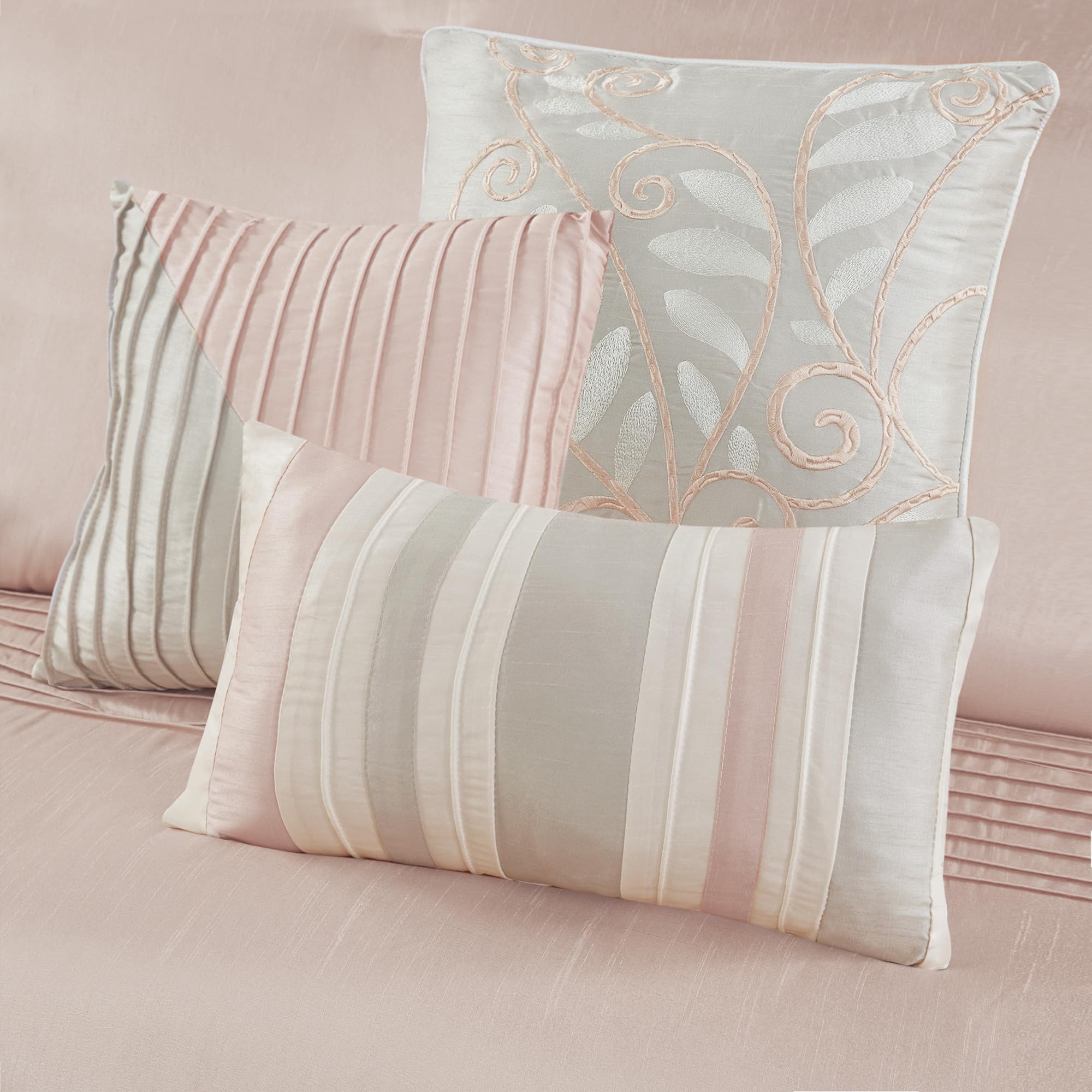 Amherst Faux Silk Comforter Set-Casual Contemporary Design All Season