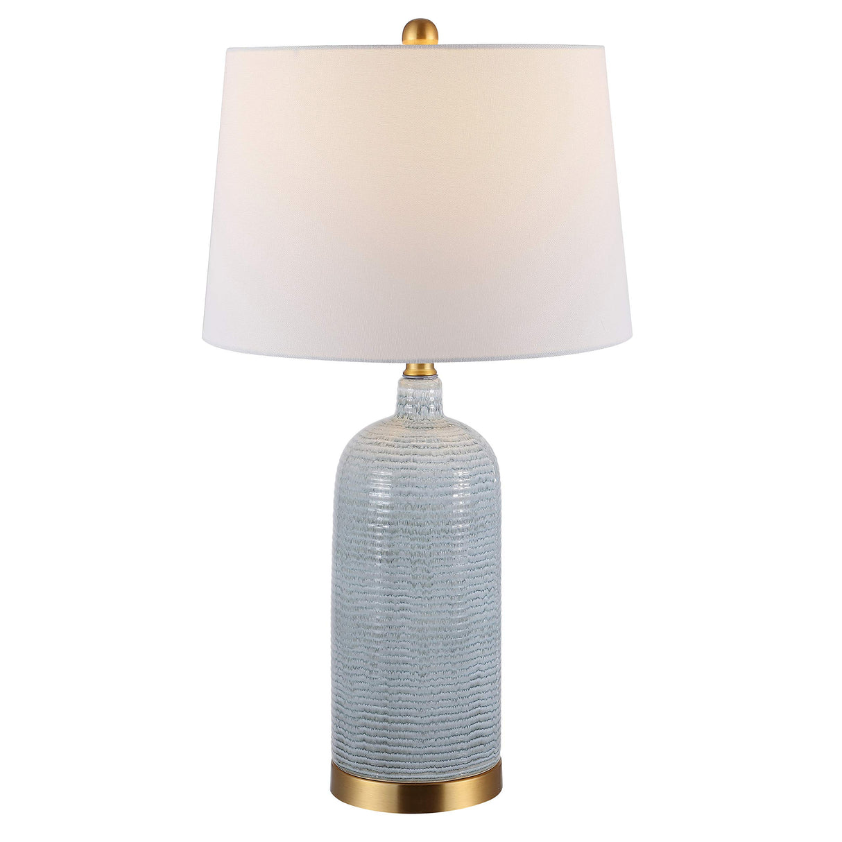 Stark Blue Glass 27-inch Bedroom Living Room Home Office Desk Nightstand Table Lamp