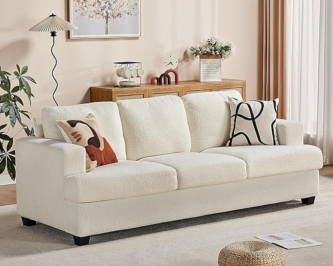 Sofa, Modern Couches with Extra Deep Seats, 64 Inch Wide Loveseat Couches for Living