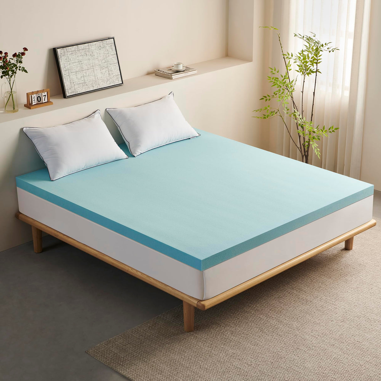 Twin Mattress Topper, 4 Inch Twin Size Cooling Gel Memory Foam Bed Toppers