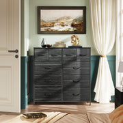 Dresser for Bedroom with 10 Fabric Drawers, Tall Chest Organizer Units for Clothing