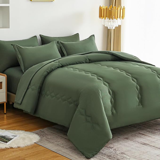 King Comforter Set 7 Pieces,White Ultra Soft Bedding Comforter Sets