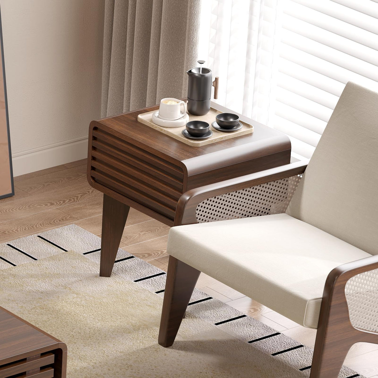 Nightstands Set of 2 Mid Century Modern Night Stand