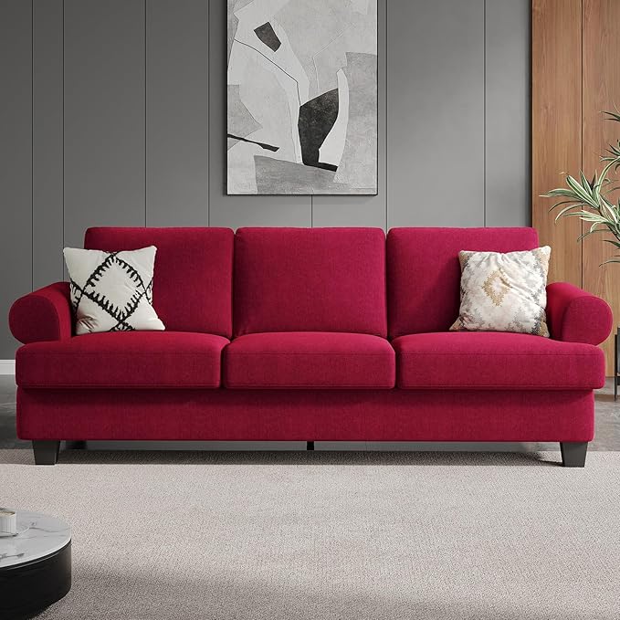 91 Inch Lawson Sofa with Extra Deep Seats Oversize, Mid-Century 3-Seat Sofa Couch