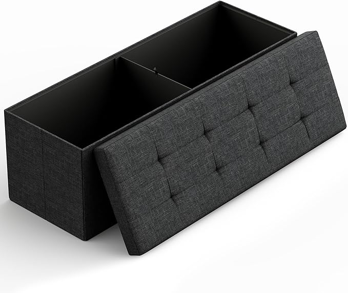 43" Folding Storage Ottoman Bench for Living Room