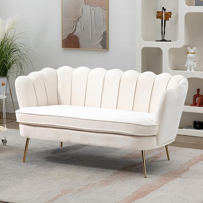 59” Small Modern Chenille Loveseat Sofa, 2-Seater Sofa