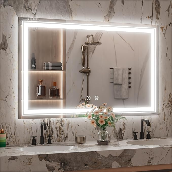 LED Bathroom Mirror, Anti-Fog Lighted Bathroom Mirror