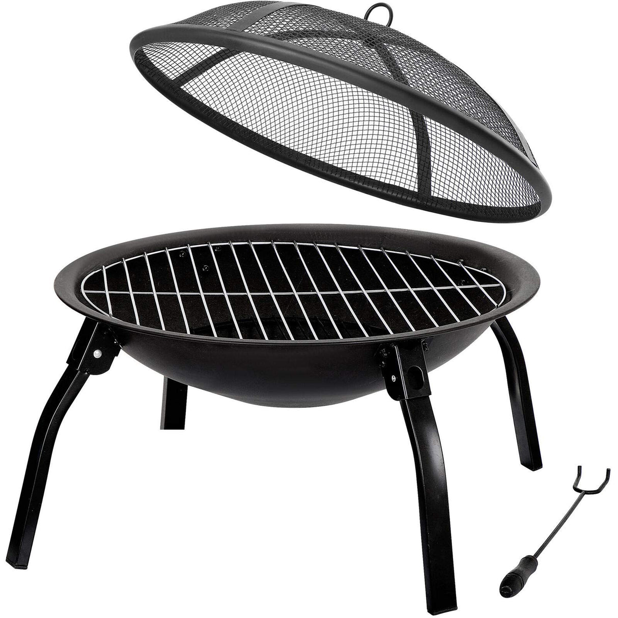 Maxi 22" Folding Burning Fire Pit Outdoor Heater Backyard Patio Stove Fireplace - Bircata