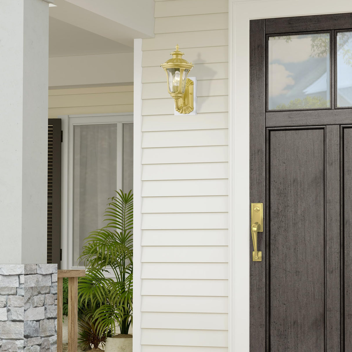 Livex Lighting 7850-13 Oxford 1 Light Outdoor Wall Lantern, White, 7.25 x 15.5 x 8.75