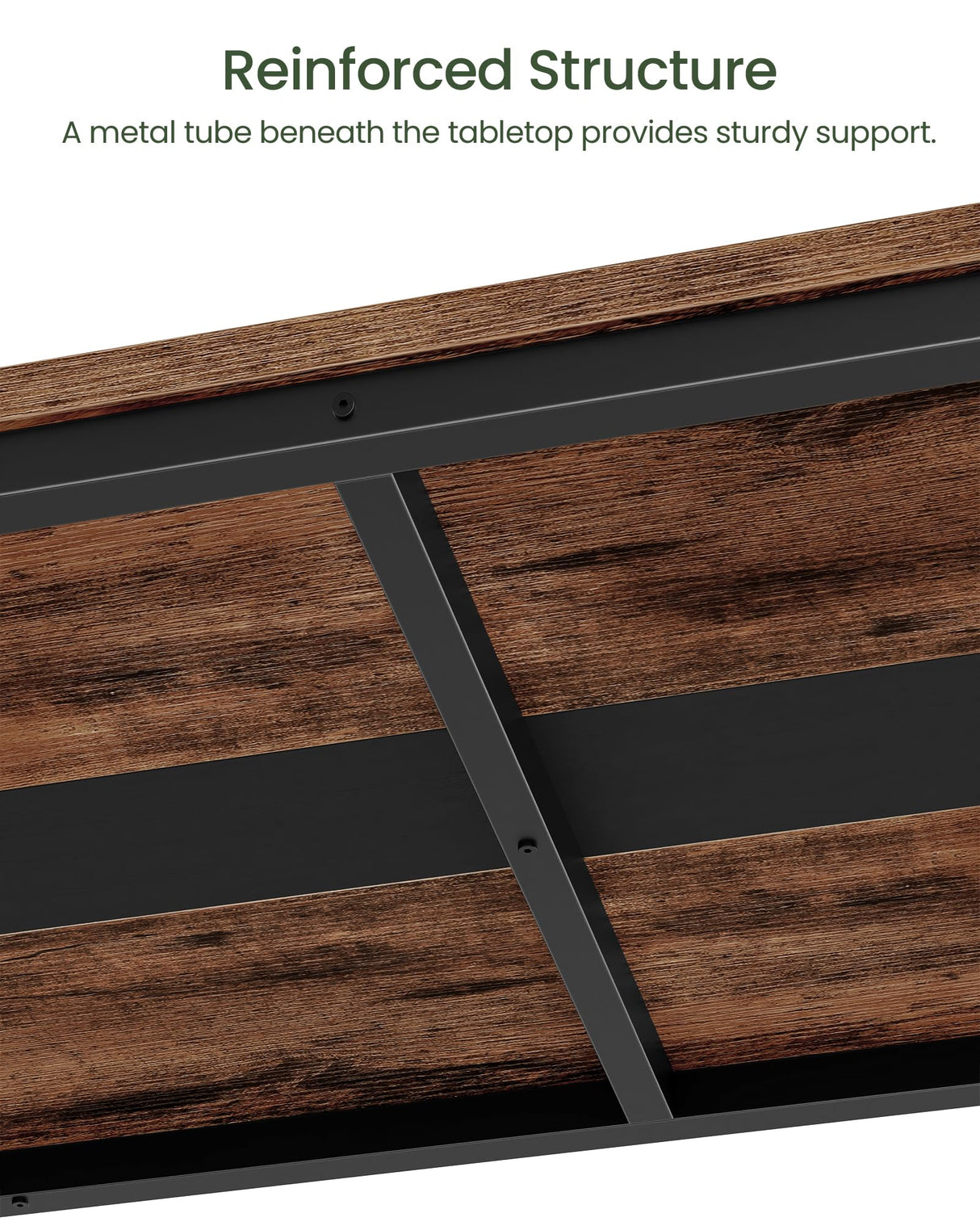 47.2" Rectangle Dining Table for 6 - Rustic Brown & Black