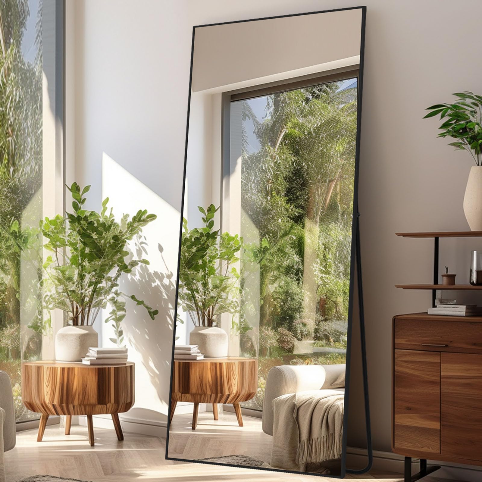 Black Mirror Full Length 71" x 30" Large Leaning Floor Mirror Bedroom Full Body