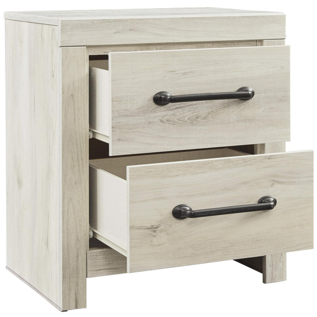 Wooden Two Drawer Setup Nightstand