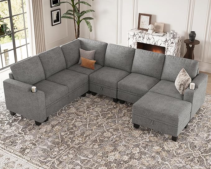 Sofa Couch with Storage U Shape Convertible Corner Couches for Living Room