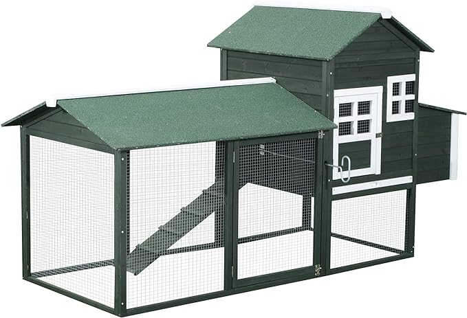 NestHaven Wooden Chicken Coop with Run & Nesting Box