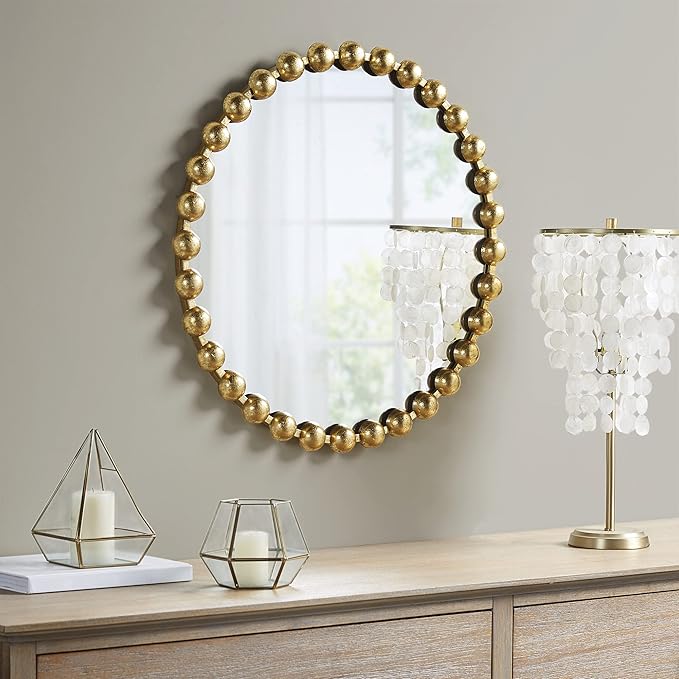 Wall Décor Marlowe Metal Spherical Frame Round Mirror