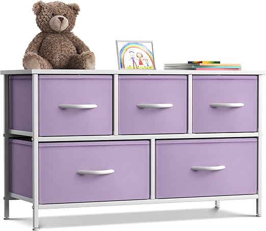 Kids Dresser with 5 Drawers - Storage Chest Organizer Unit