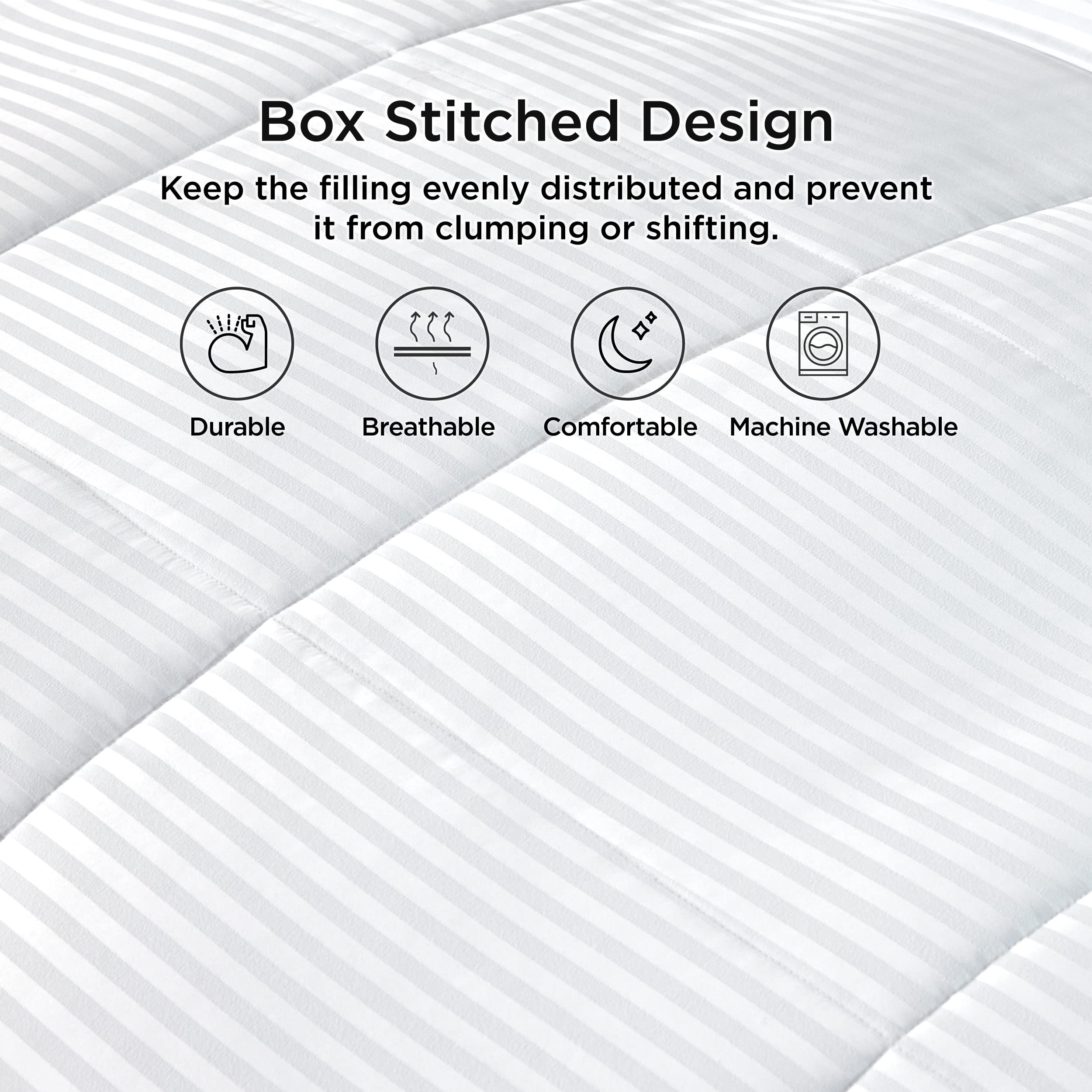 Bedsure Duvet Insert Lightweight Comforter, Quilted Cooling Duvet Insert, Ultra Soft Down Alternative Comforter with Corner Tabs (Queen, White)