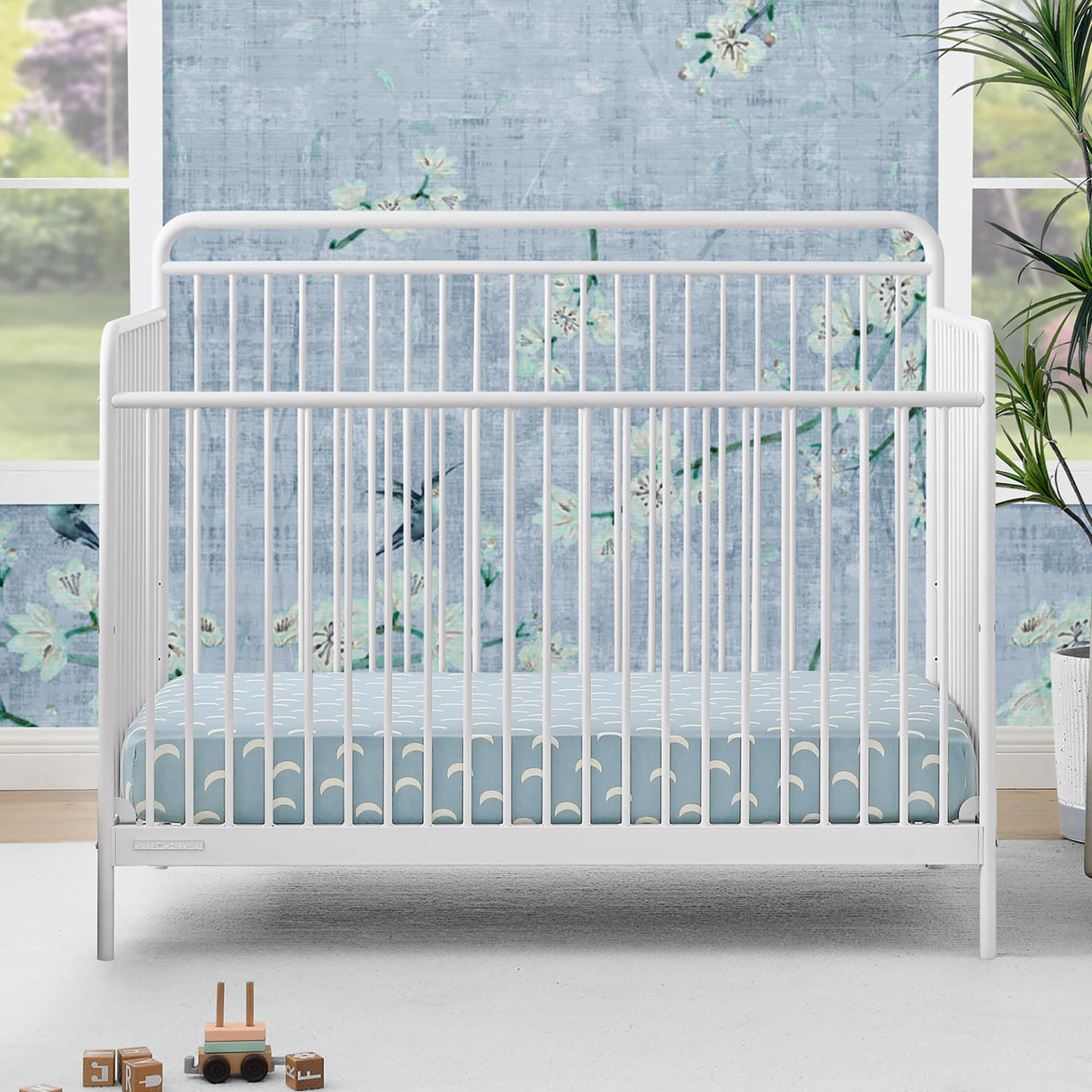 Children Hayden 5-in-1 Convertible Metal Crib, Warm Gray