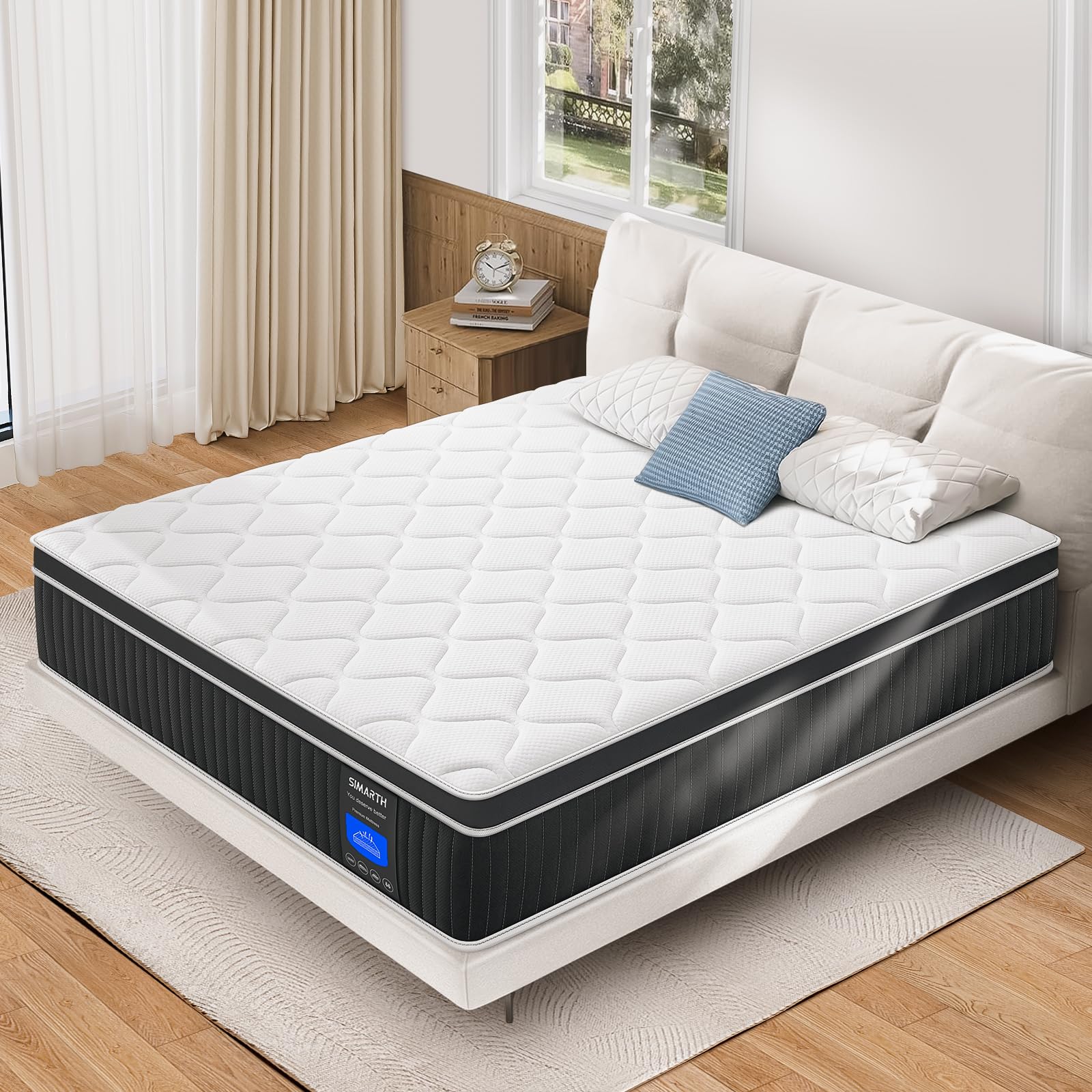 Queen Mattress 12 Inch, Queen Size Hybrid Mattresses